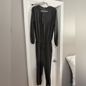 Zenana Outfitters Charcoal Jumpsuit